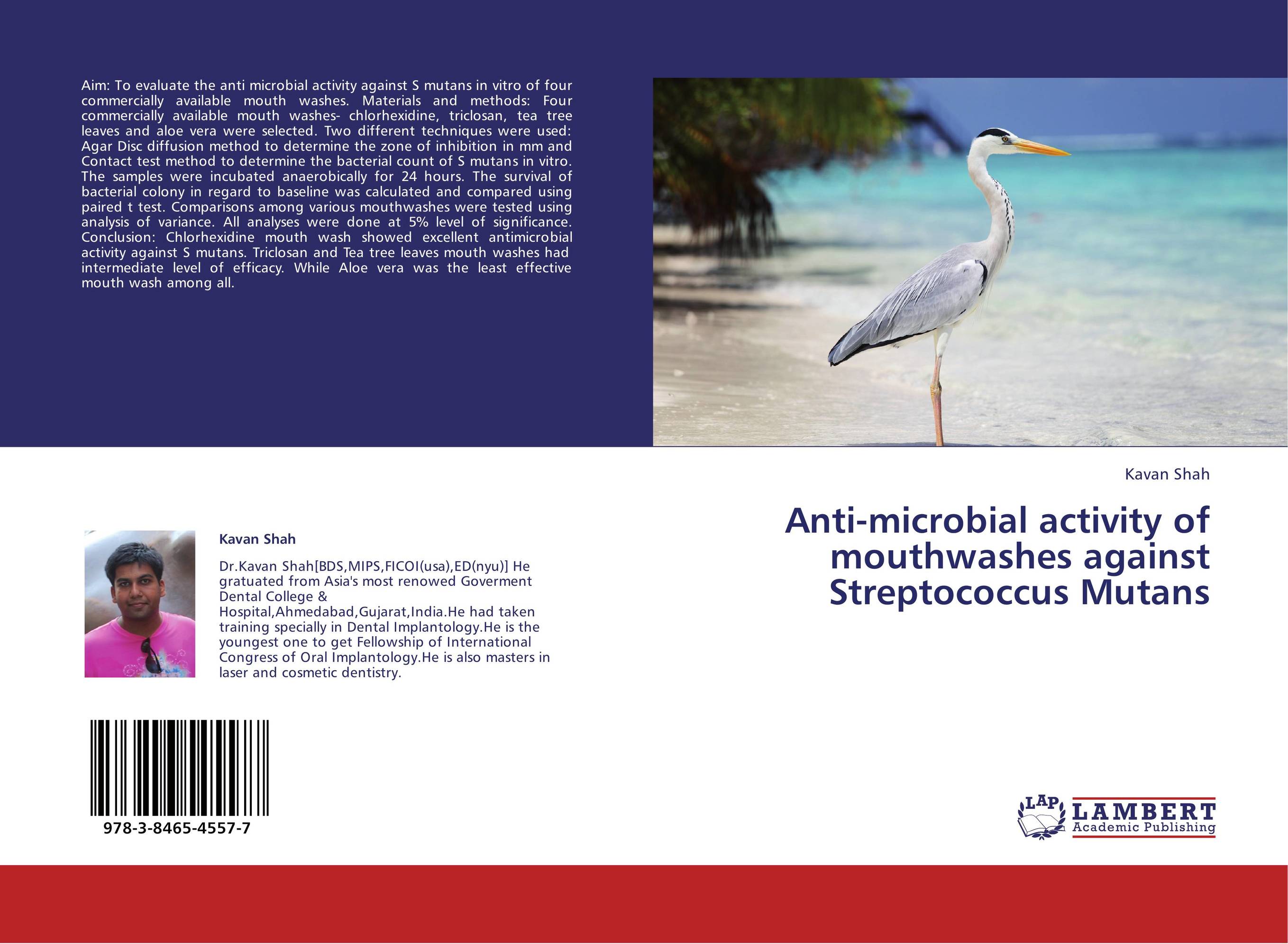 Anti-microbial activity of mouthwashes against Streptococcus Mutans..