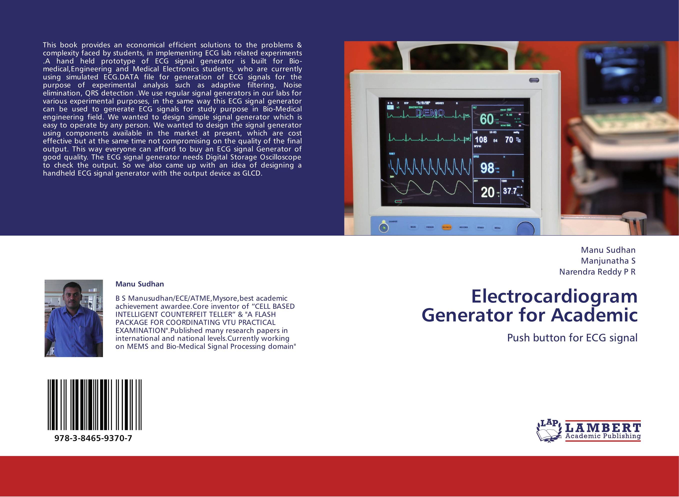 Electrocardiogram Generator for Academic. Push button for ECG signal.