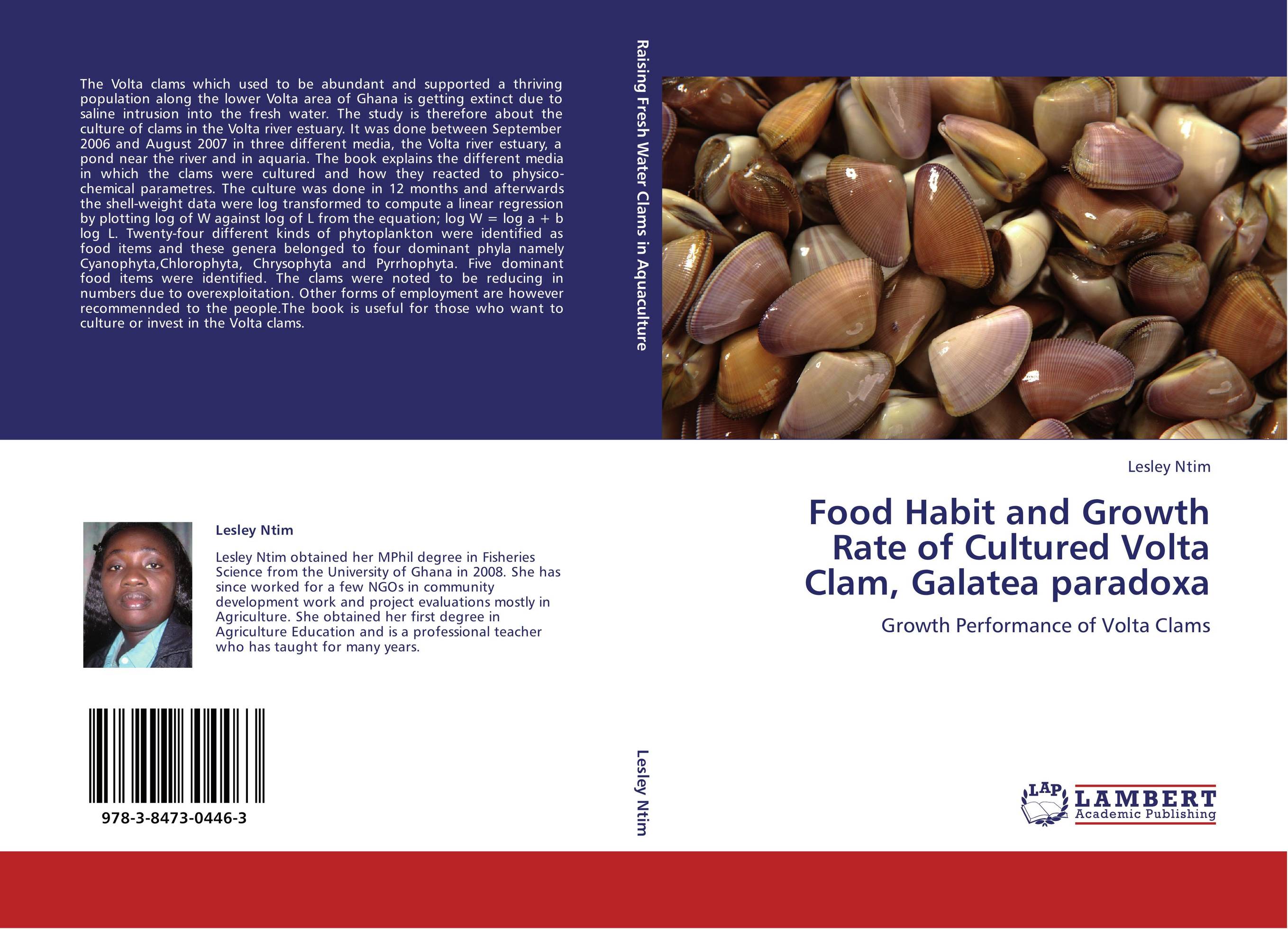 Food Habit and Growth Rate of Cultured Volta Clam, Galatea paradoxa. Growth Performance of Volta Clams.
