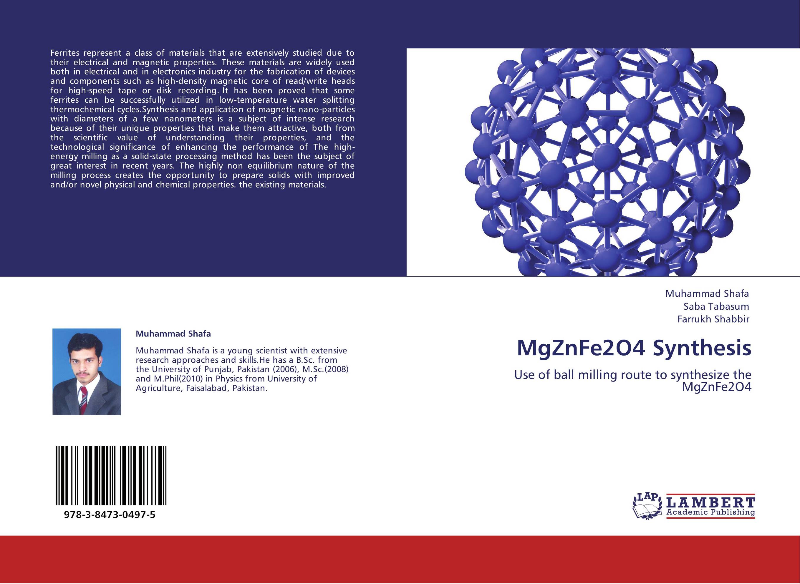 MgZnFe2O4 Synthesis. Use of ball milling route to synthesize the MgZnFe2O4.