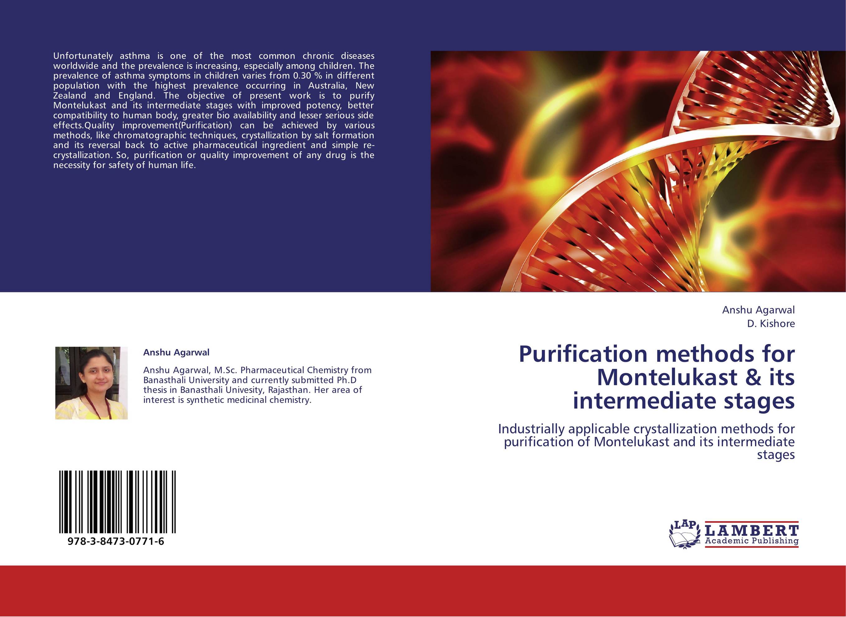 Purification methods for Montelukast &amp;amp; its intermediate stages. Industrially applicable crystallization methods for purification of Montelukast and its intermediate stages.