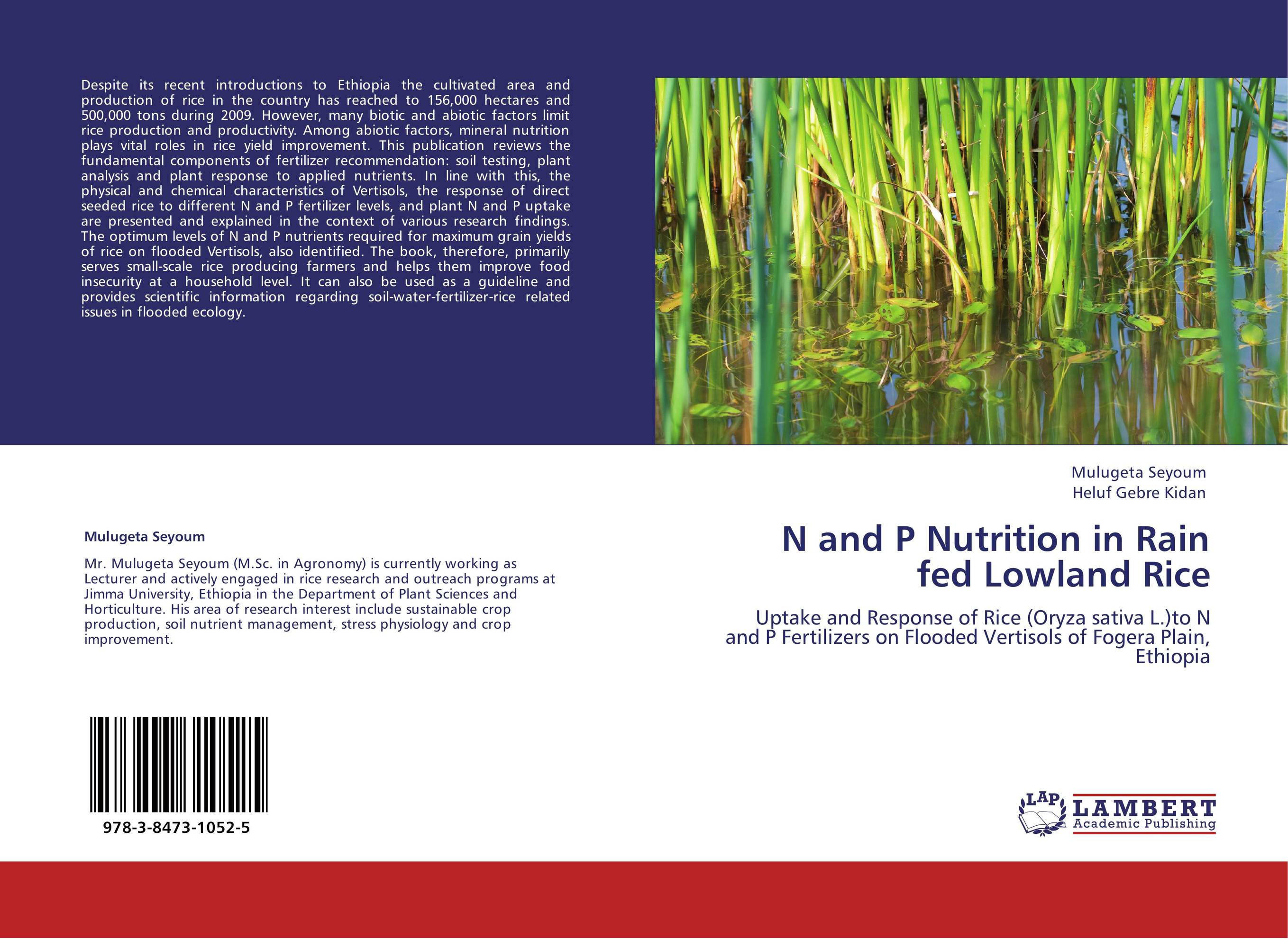 N and P Nutrition in Rain fed Lowland Rice. Uptake and Response of Rice (Oryza sativa L.)to N and P Fertilizers on Flooded Vertisols of Fogera Plain, Ethiopia.