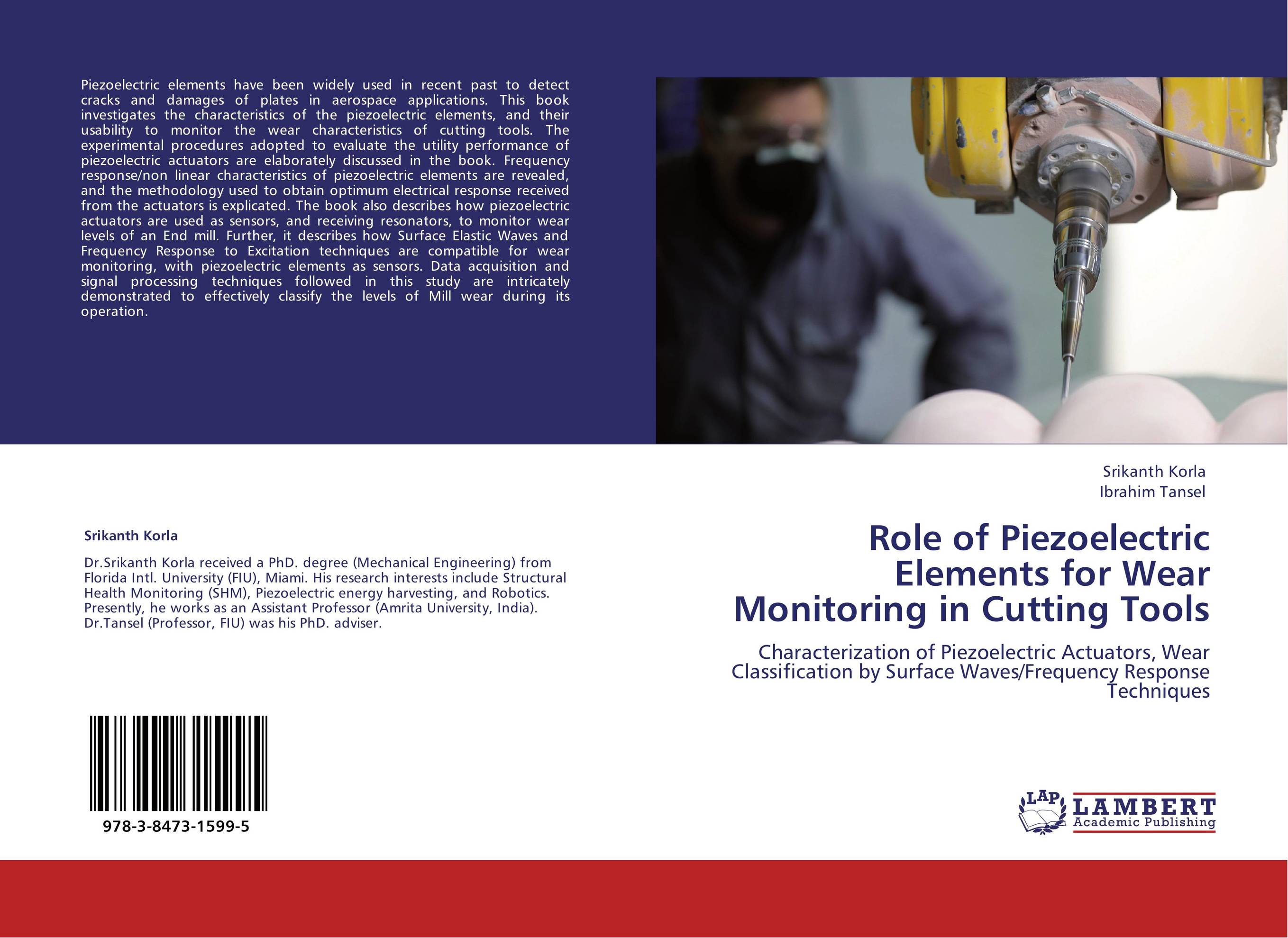 Role of Piezoelectric Elements for Wear Monitoring in Cutting Tools. Characterization of Piezoelectric Actuators, Wear Classification by Surface Waves/Frequency Response Techniques.