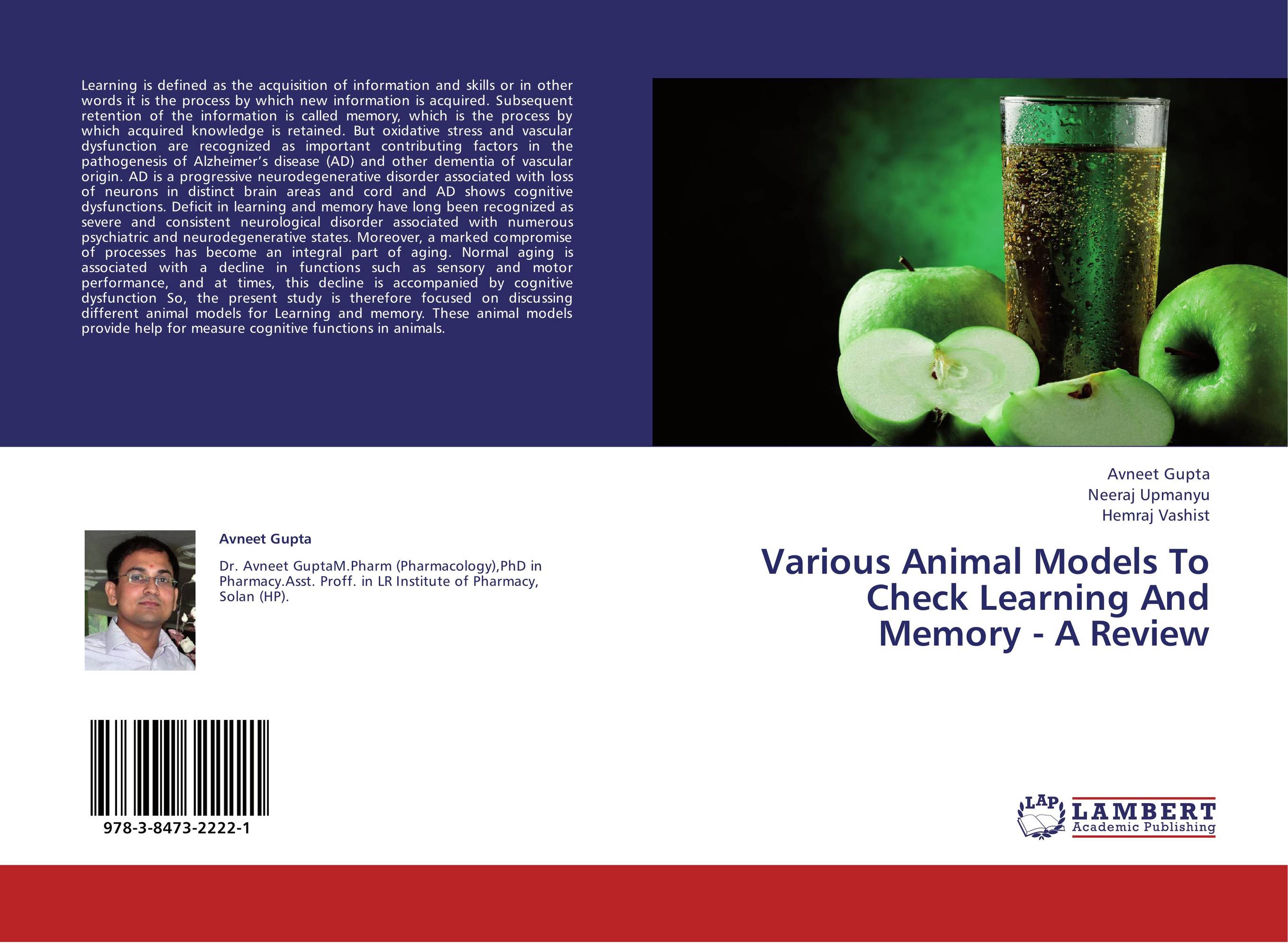 Various Animal Models To Check Learning And Memory - A Review..