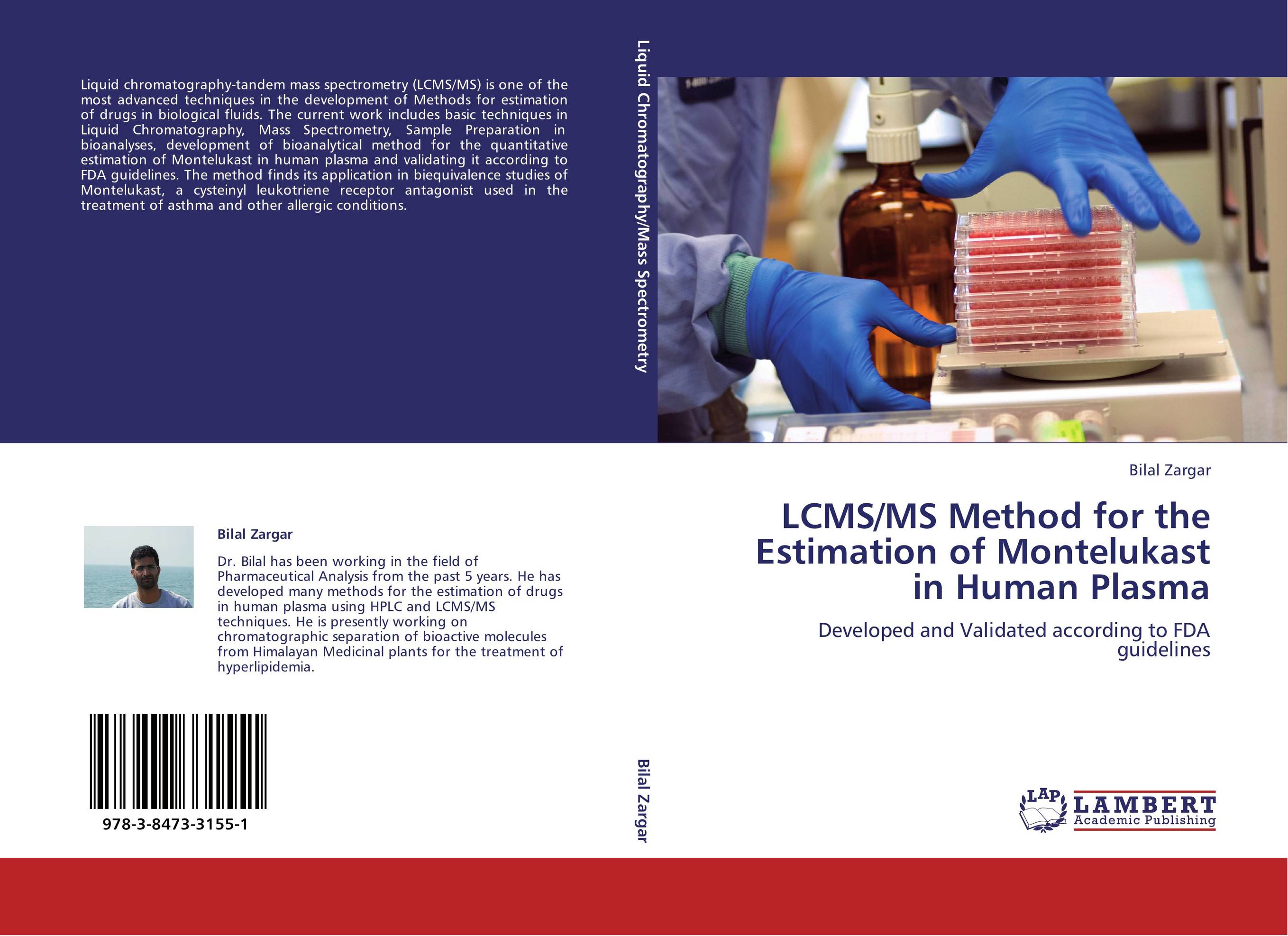 LCMS/MS Method for the Estimation of Montelukast in Human Plasma. Developed and Validated according to FDA guidelines.