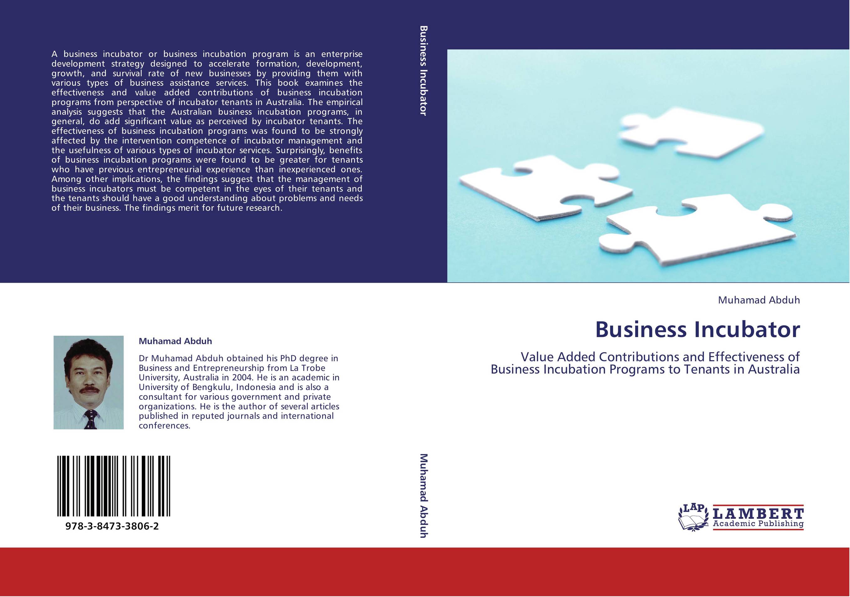 Business Incubator. Value Added Contributions and Effectiveness of Business Incubation Programs to Tenants in Australia.