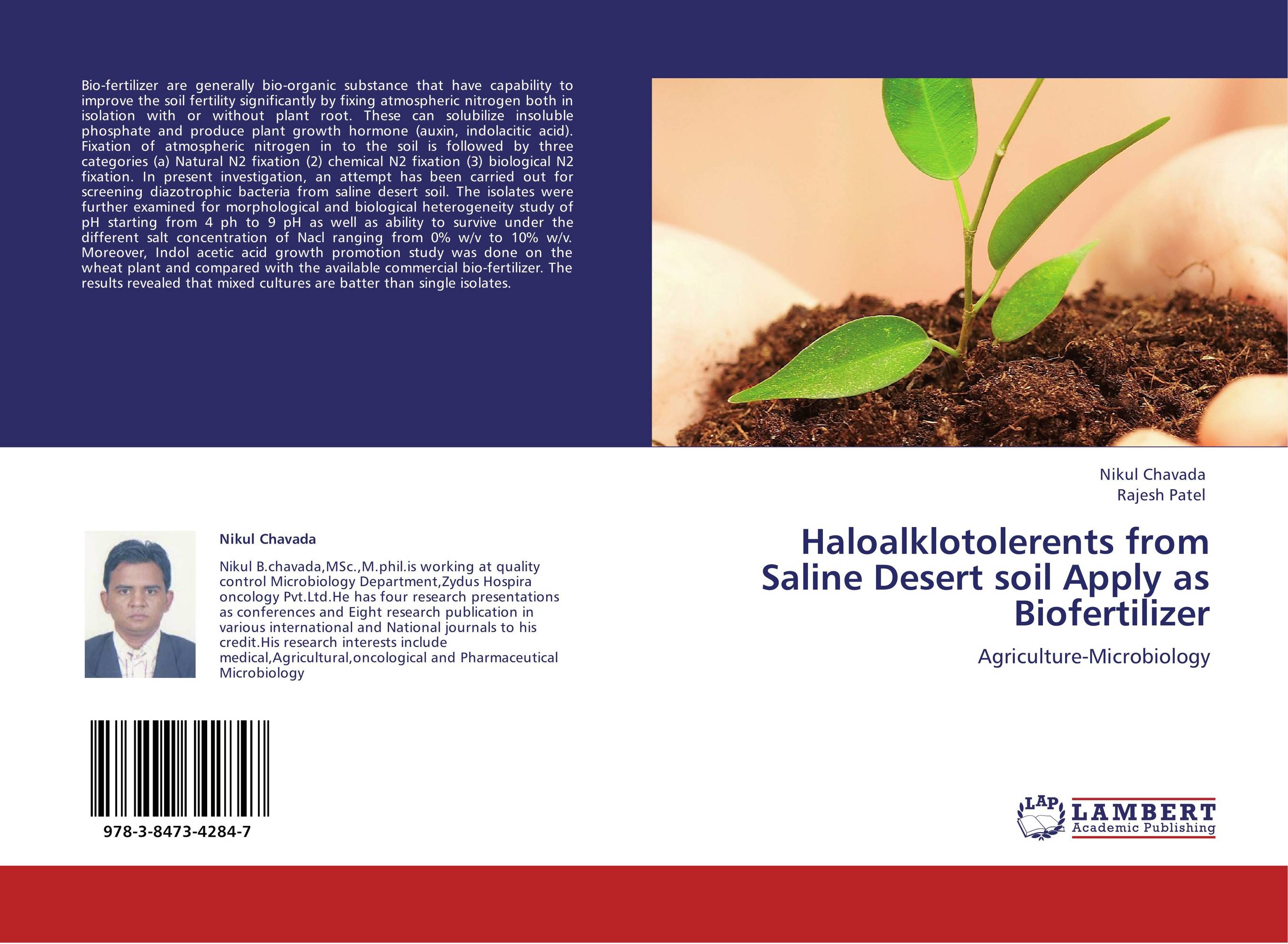 Haloalklotolerents from Saline Desert soil Apply as Biofertilizer. Agriculture-Microbiology.