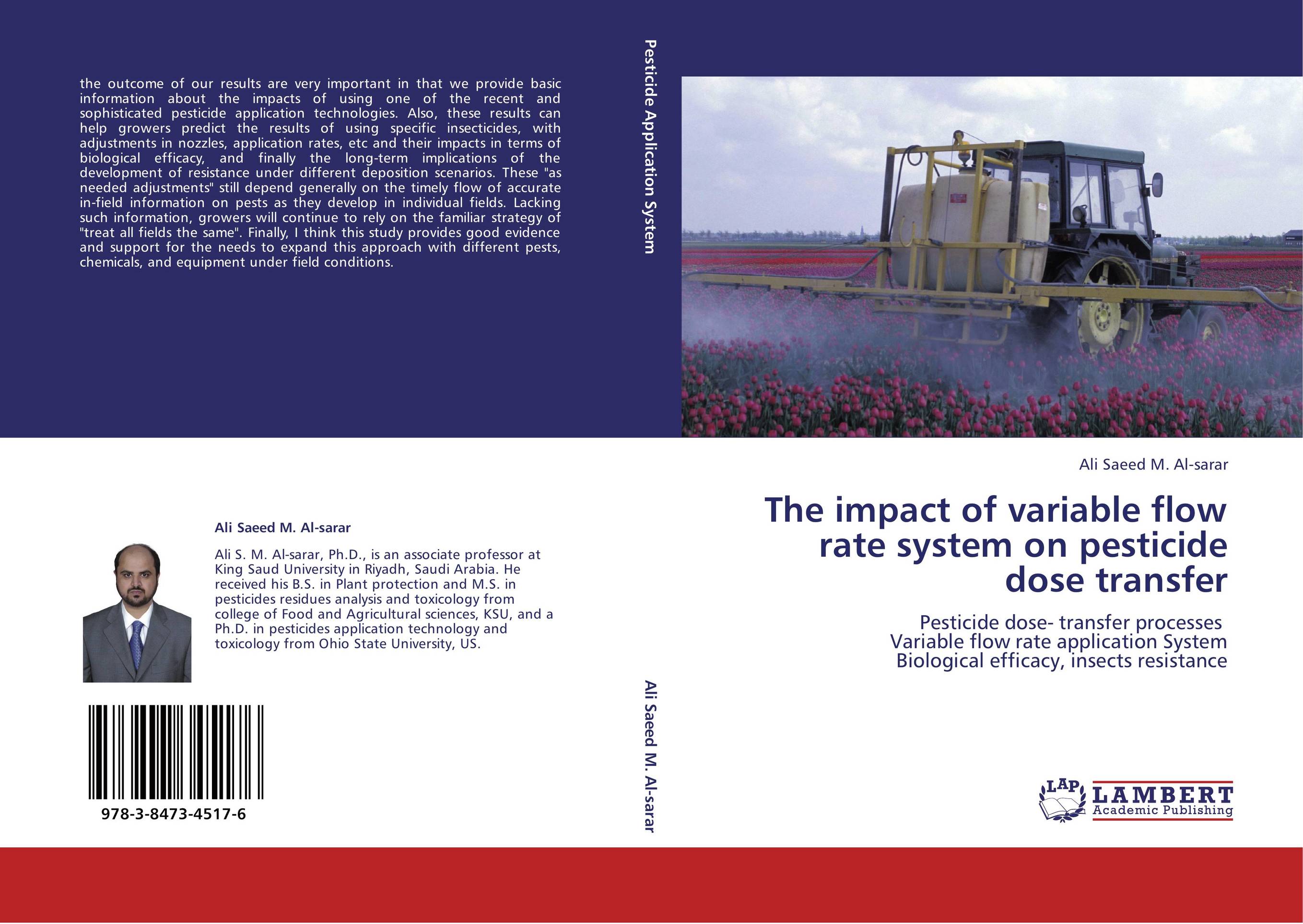 The impact of variable flow rate system on pesticide dose transfer. Pesticide dose- transfer processes    Variable flow rate application System  Biological efficacy, insects resistance.