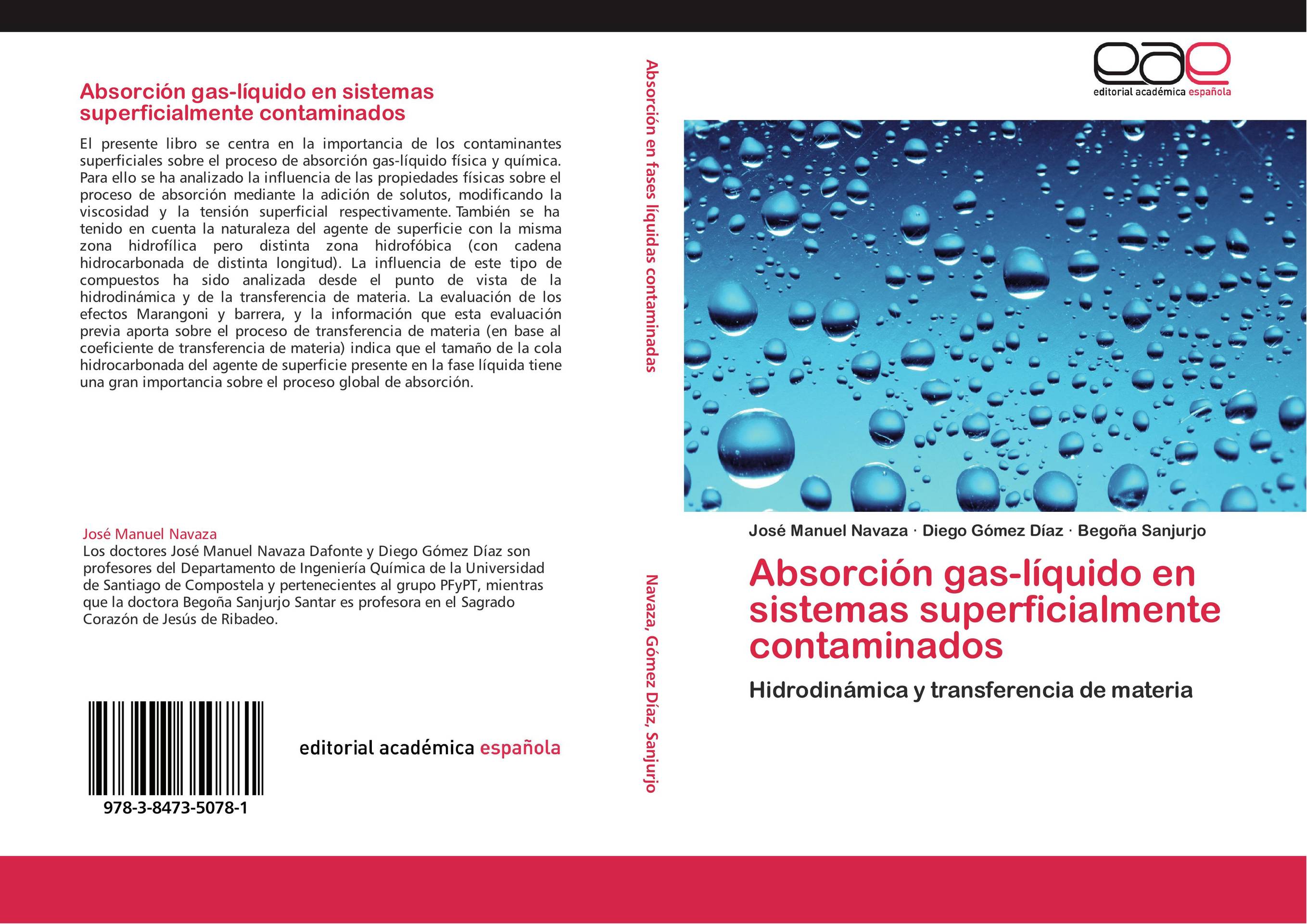 Absorción gas-líquido en sistemas superficialmente contaminados