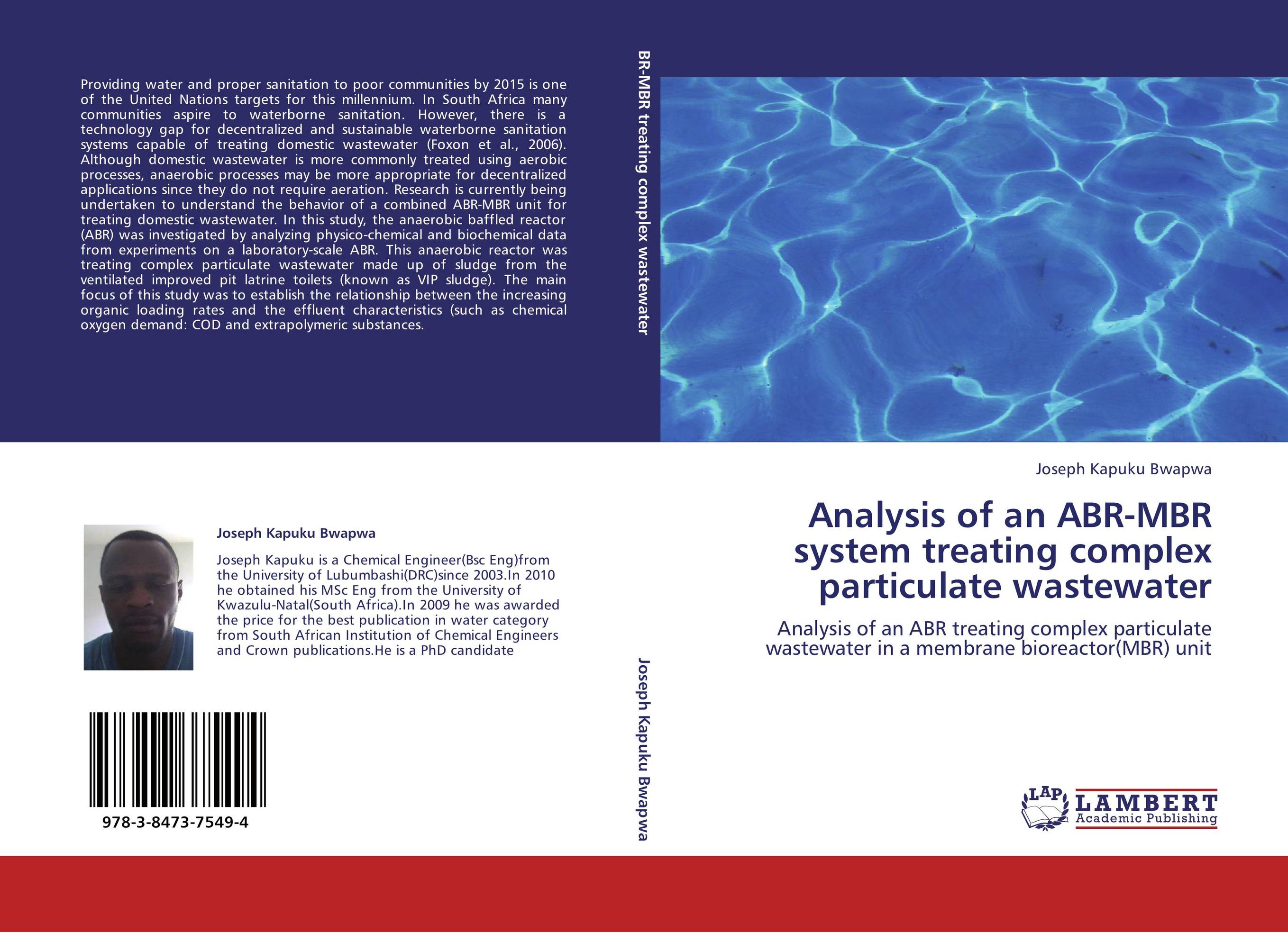 Analysis of an ABR-MBR system treating complex particulate wastewater. Analysis of an ABR treating complex particulate wastewater in a membrane bioreactor(MBR) unit.