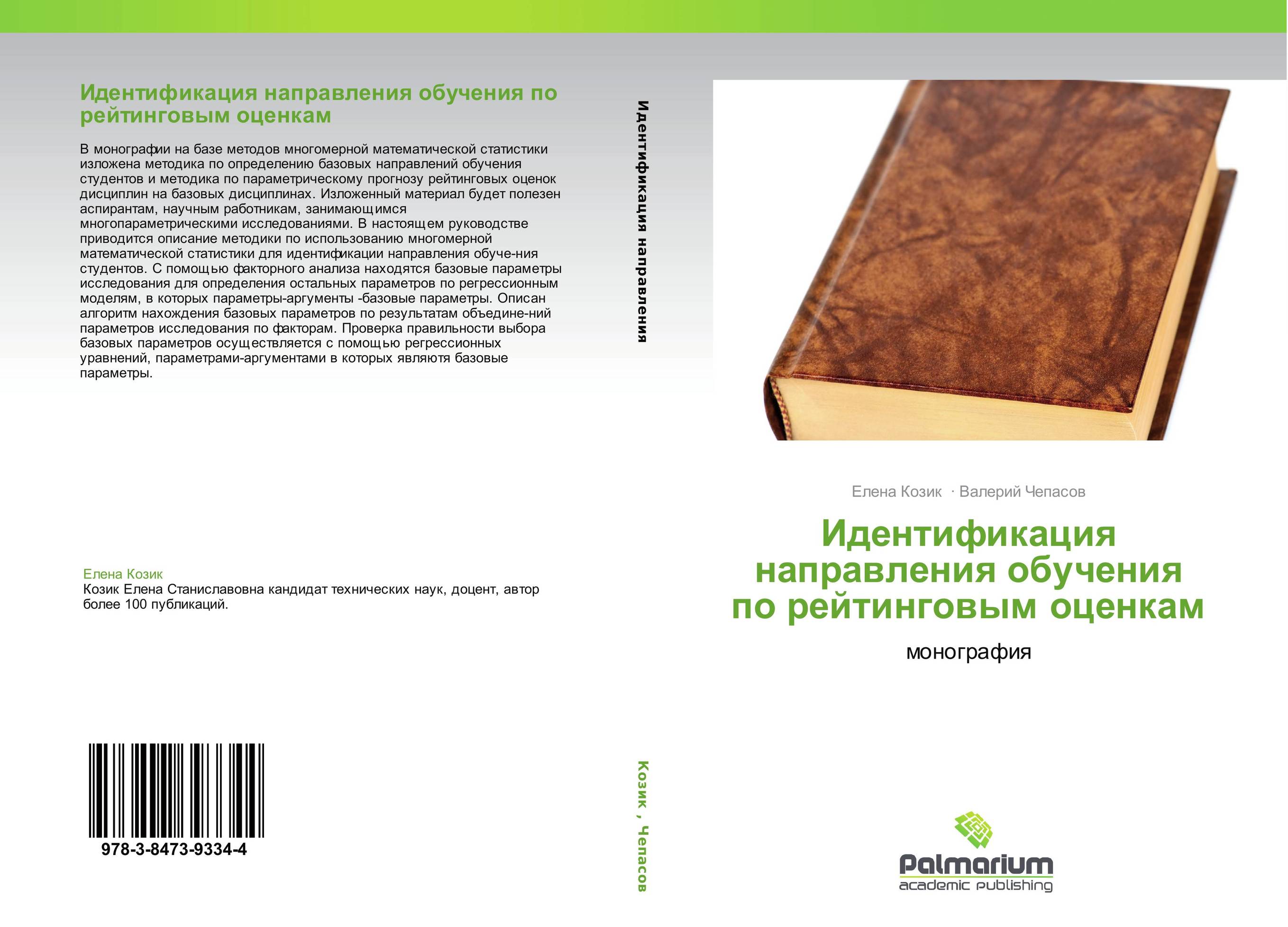 Идентификация направления обучения по рейтинговым оценкам. Монография.