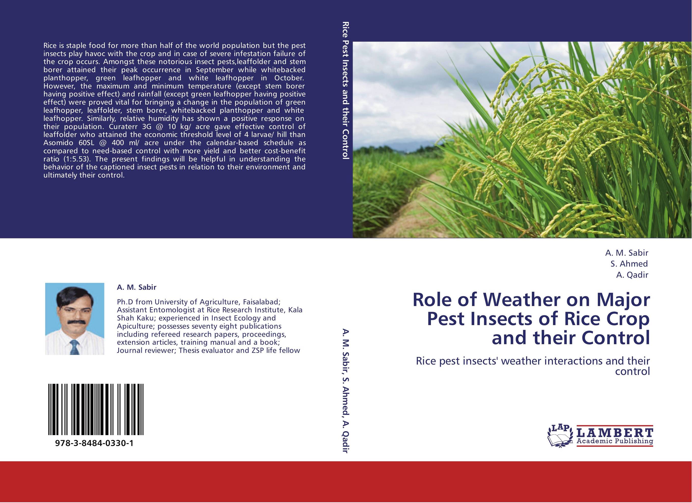 Role of Weather on Major Pest Insects of Rice Crop and their Control. Rice pest insects' weather interactions and their control.