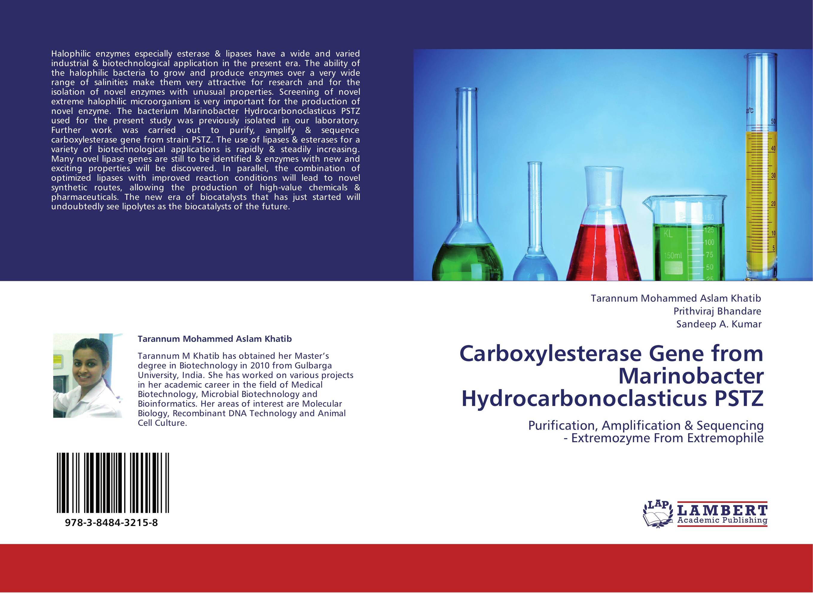 Carboxylesterase Gene from Marinobacter Hydrocarbonoclasticus PSTZ. Purification, Amplification &amp;amp; Sequencing  - Extremozyme From Extremophile.