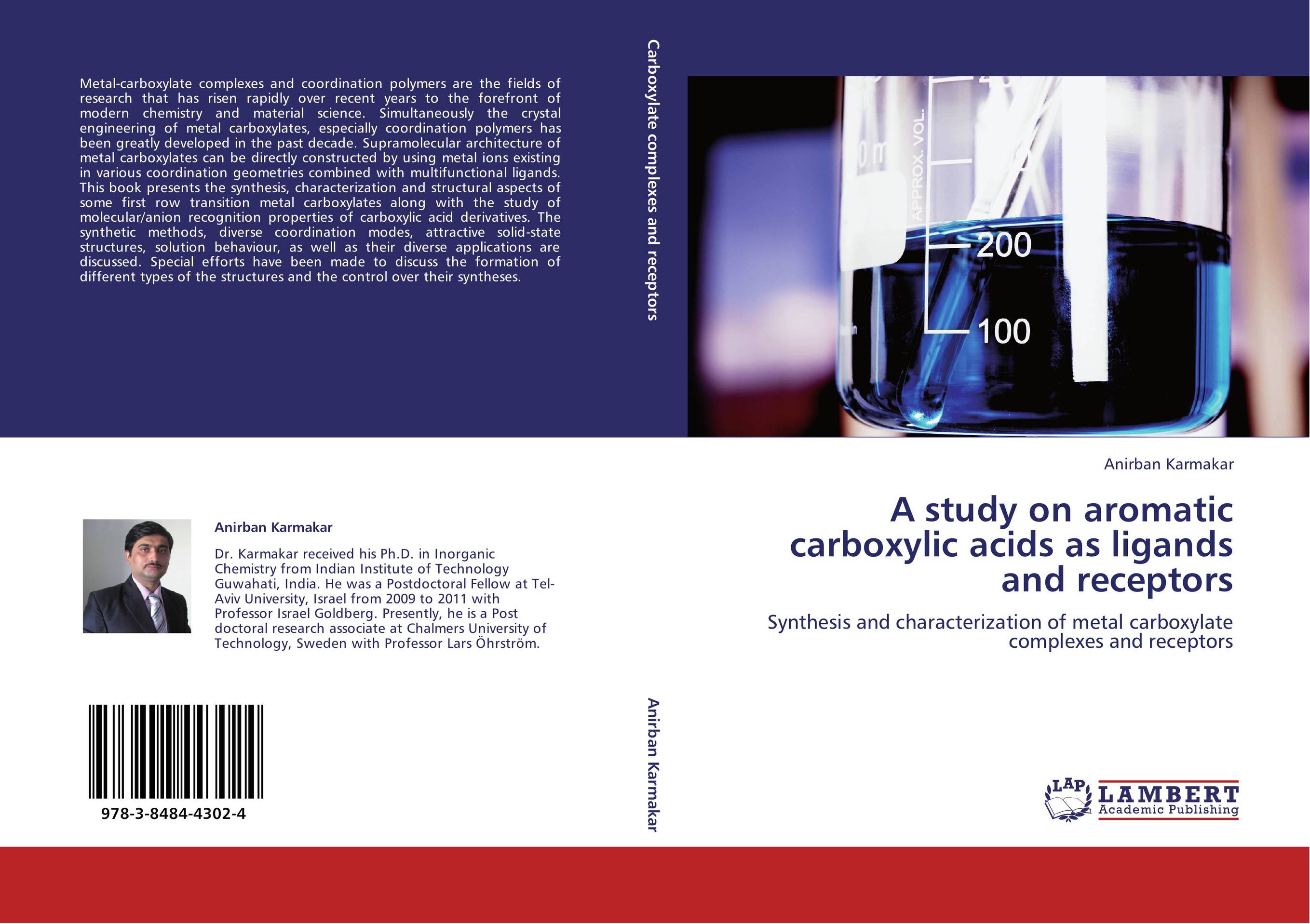A study on aromatic carboxylic acids as ligands and receptors. Synthesis and characterization of metal carboxylate complexes and receptors.