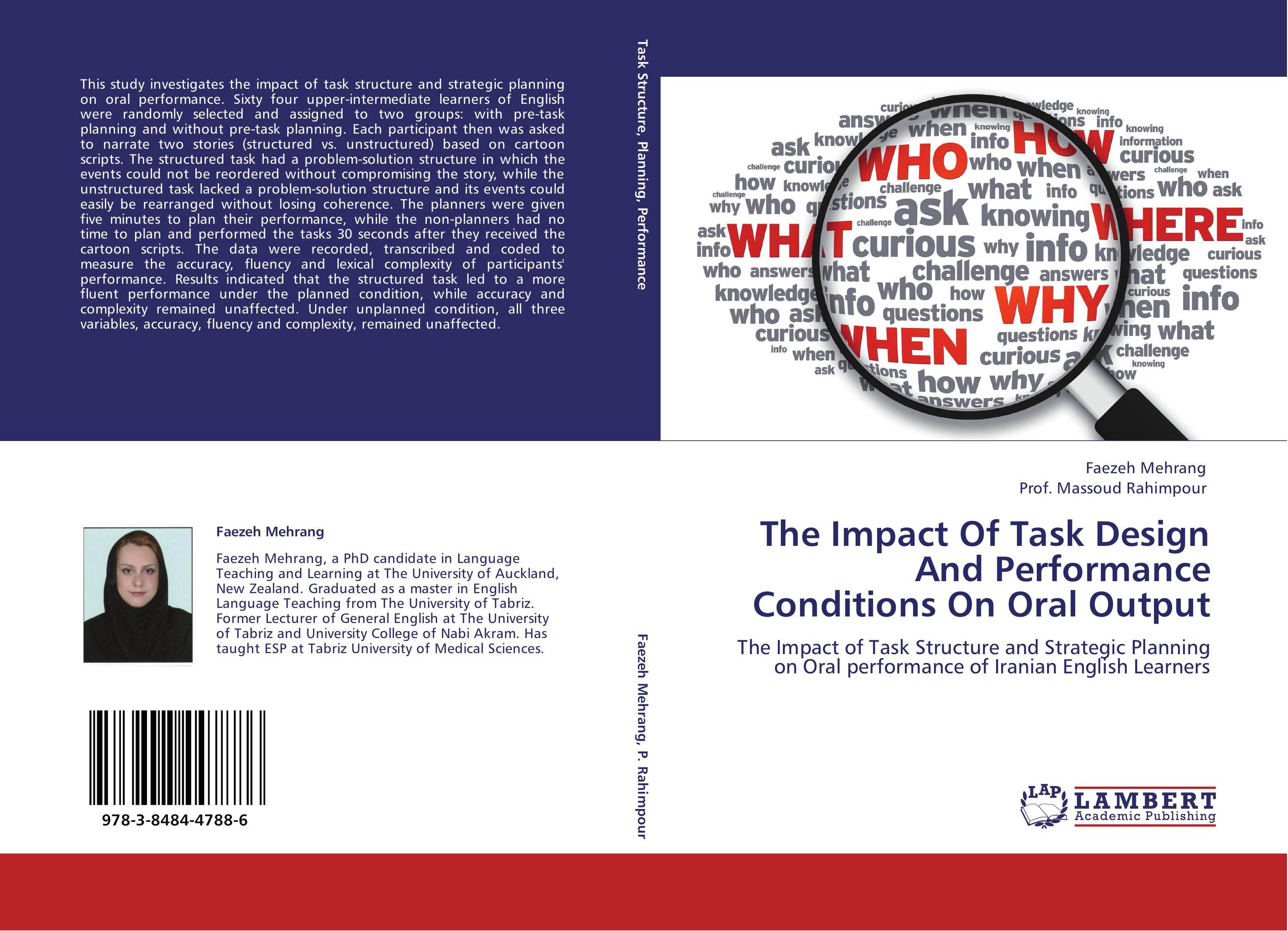 9783848447886 The Impact Of Task Design And Performance Condition Oral Output 9783848447886 The Impact Of Task Design And Performance Condition Oral Output