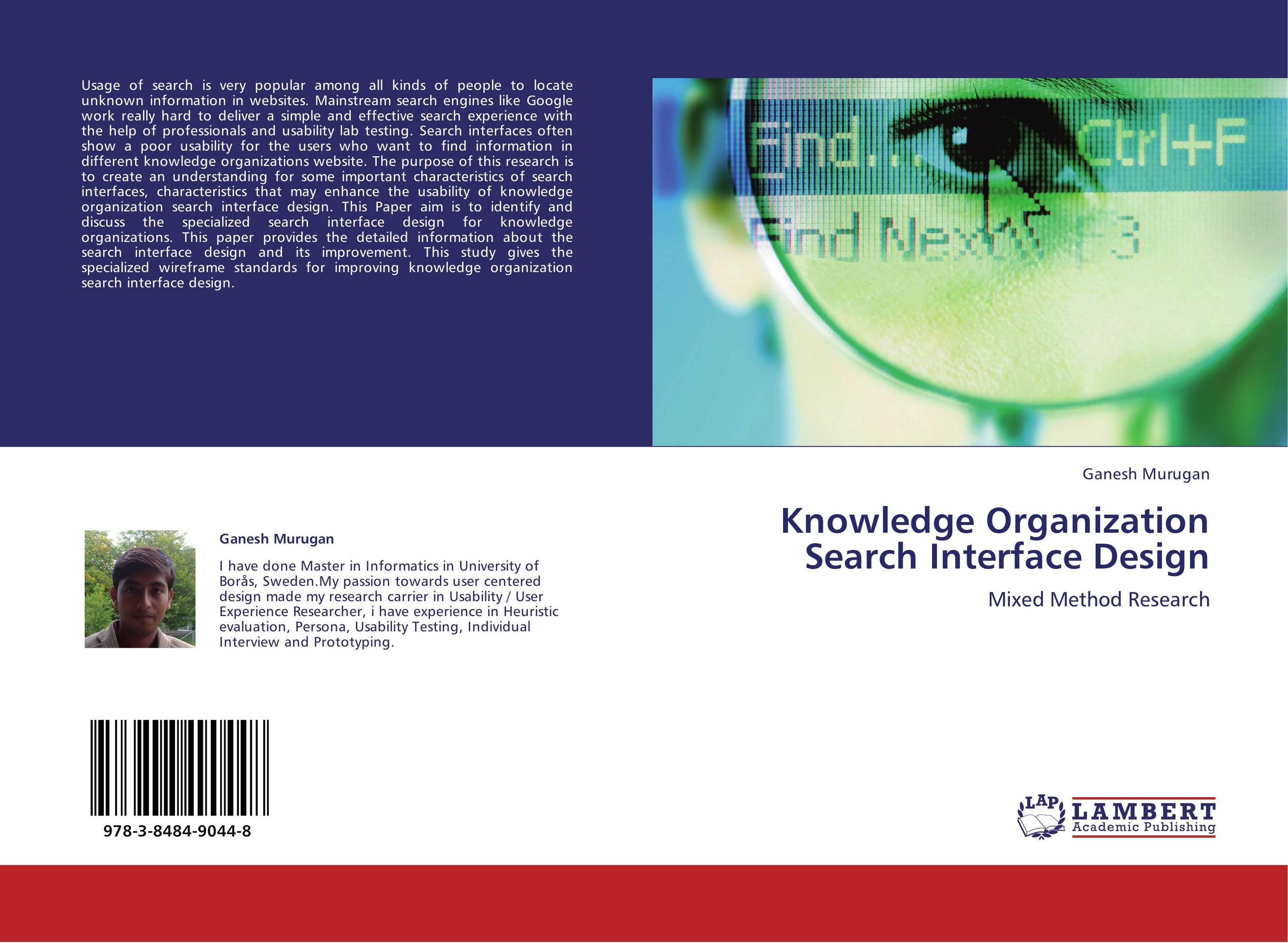 Knowledge Organization Search Interface Design. Mixed Method Research.