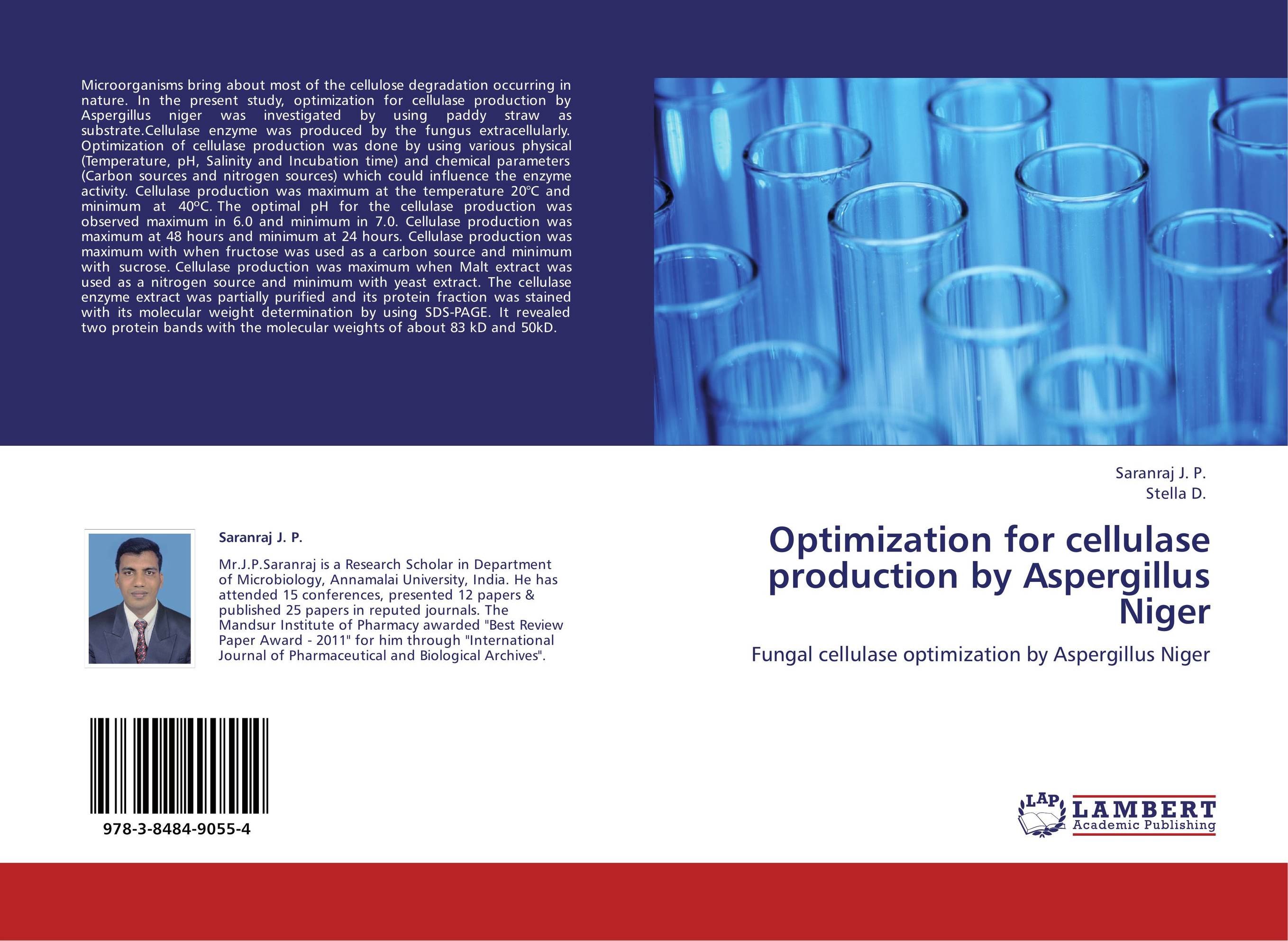 Optimization for cellulase production by Aspergillus Niger. Fungal cellulase optimization by Aspergillus Niger.