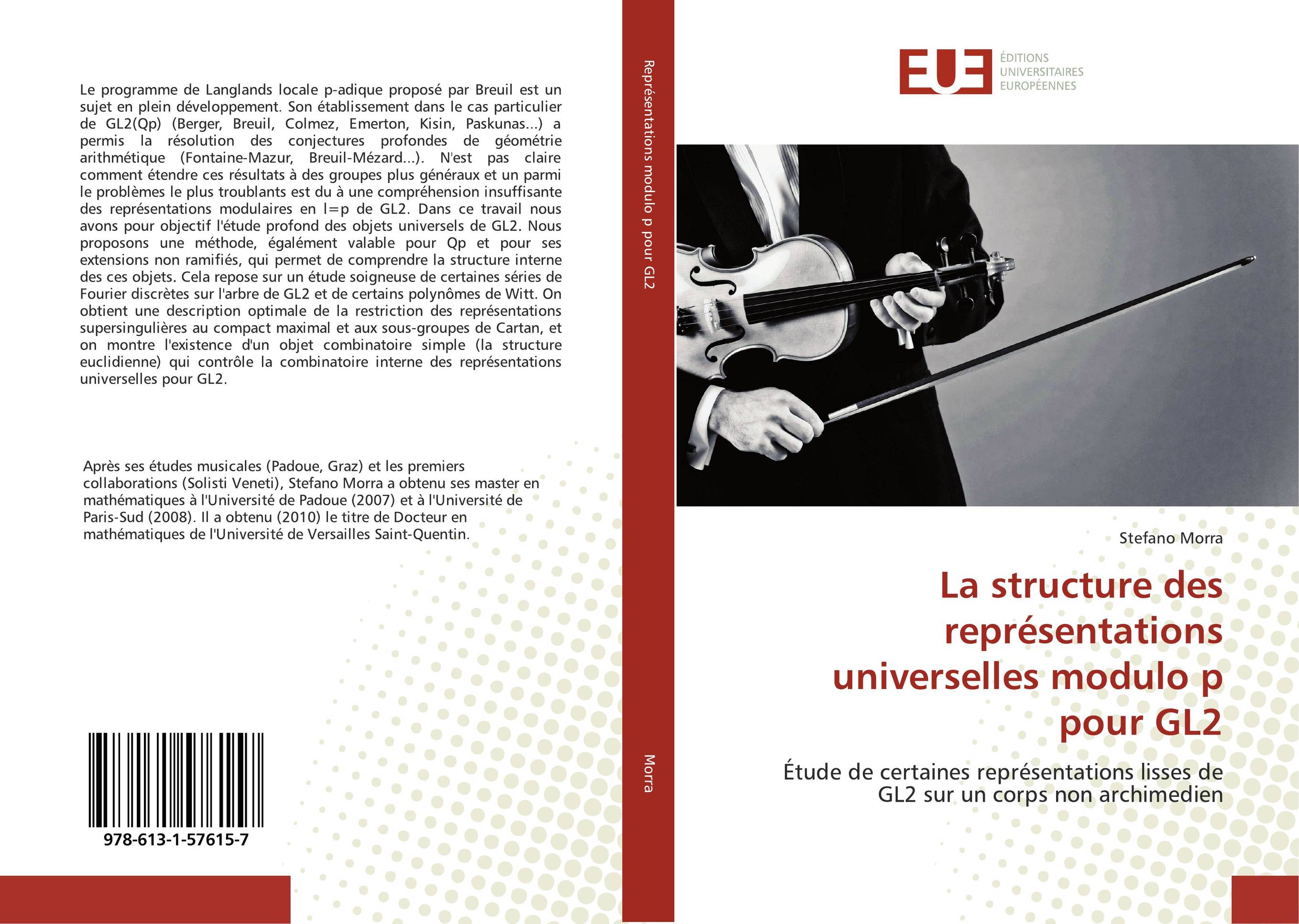 La structure des repr?sentations universelles modulo p pour GL2. ?tude de certaines repr?sentations lisses de GL2 sur un corps non archimedien.