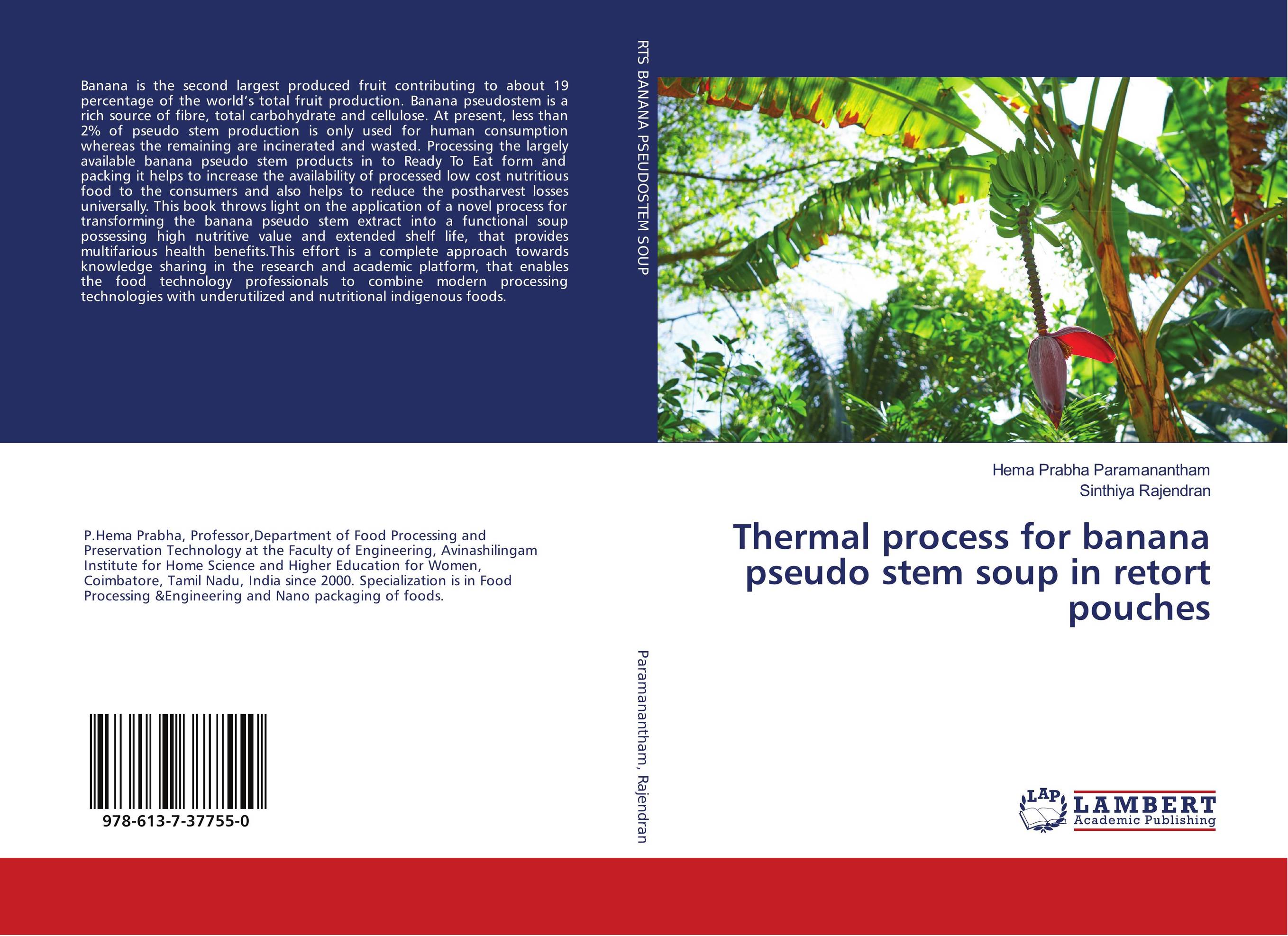 Thermal process for banana pseudo stem soup in retort pouches..