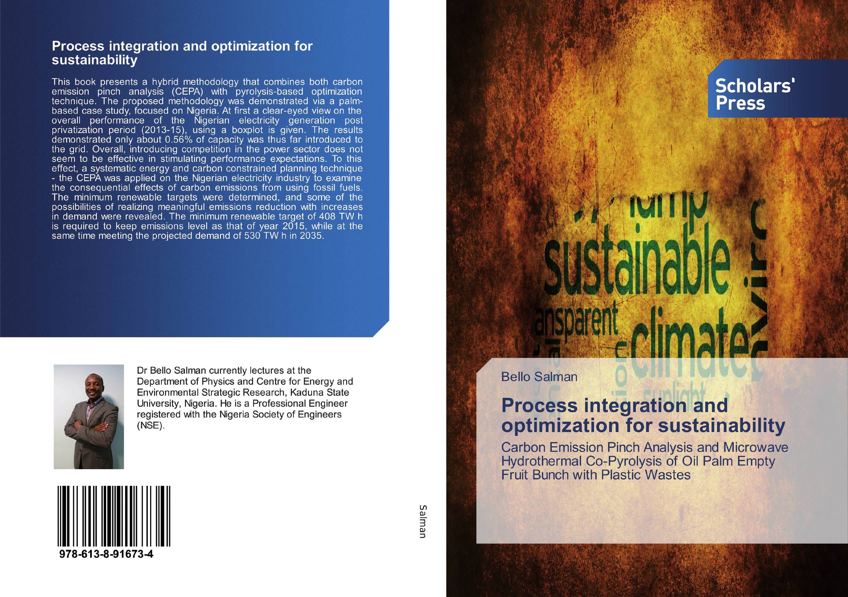 Process integration and optimization for sustainability. Carbon Emission Pinch Analysis and Microwave Hydrothermal Co-Pyrolysis of Oil Palm Empty Fruit Bunch with Plastic Wastes.