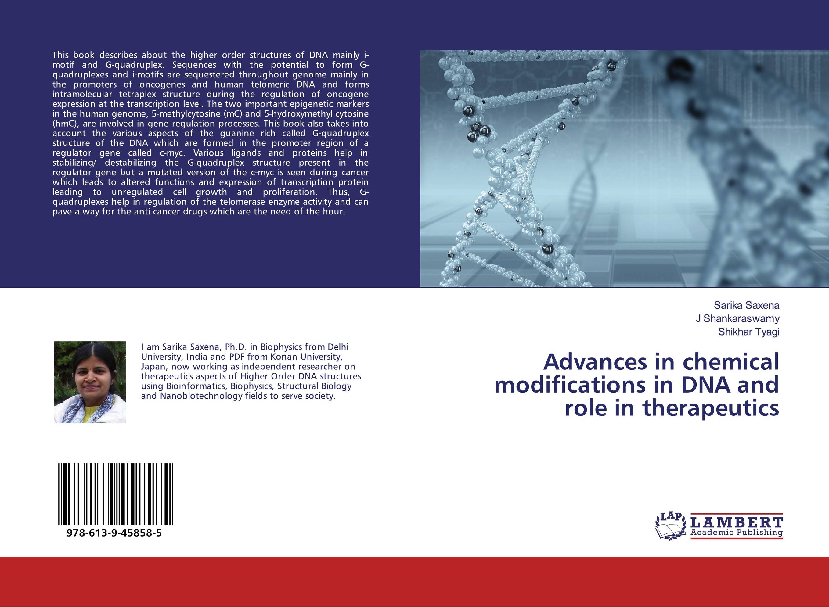 Advances in chemical modifications in DNA and role in therapeutics..