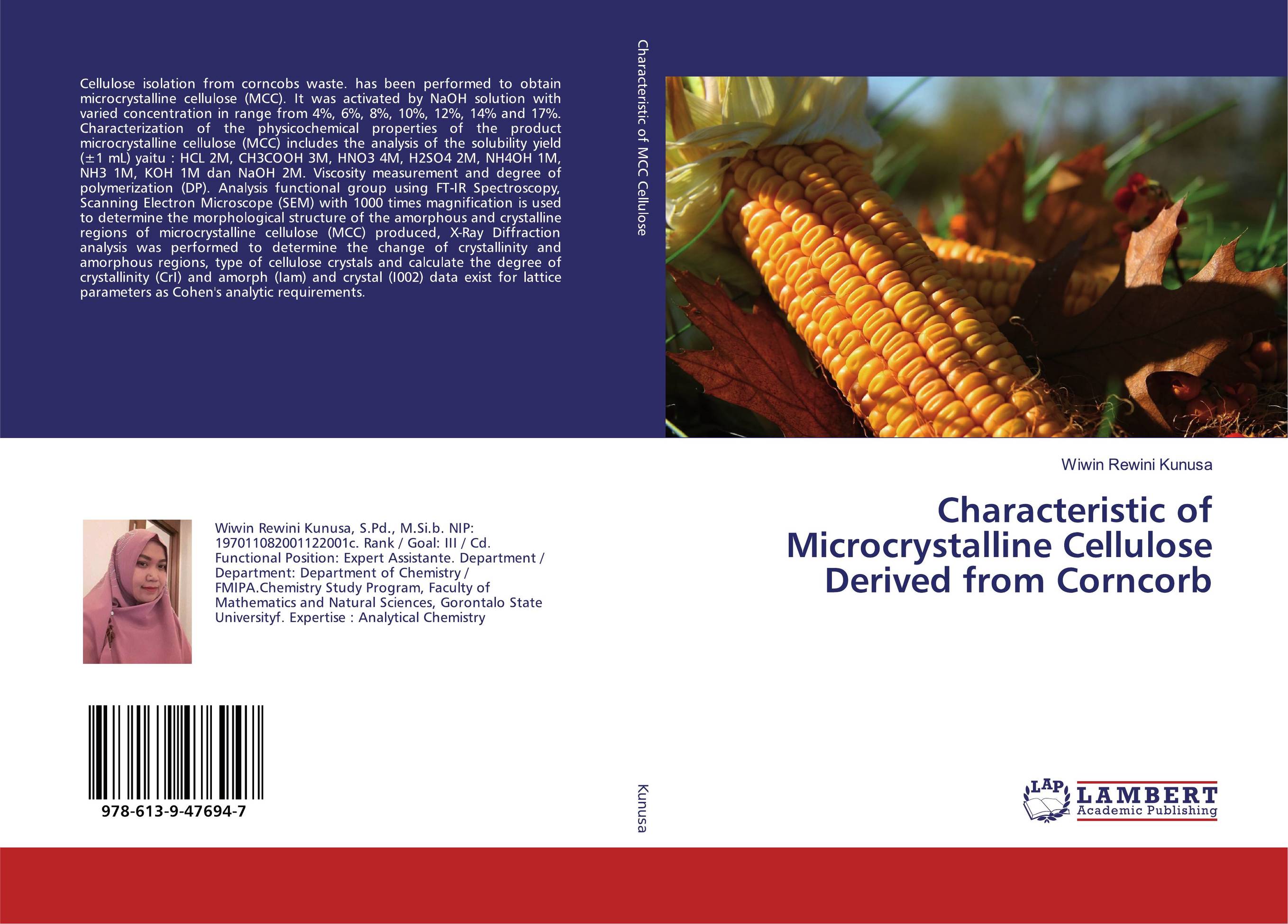 Characteristic of Microcrystalline Cellulose Derived from Corncorb..