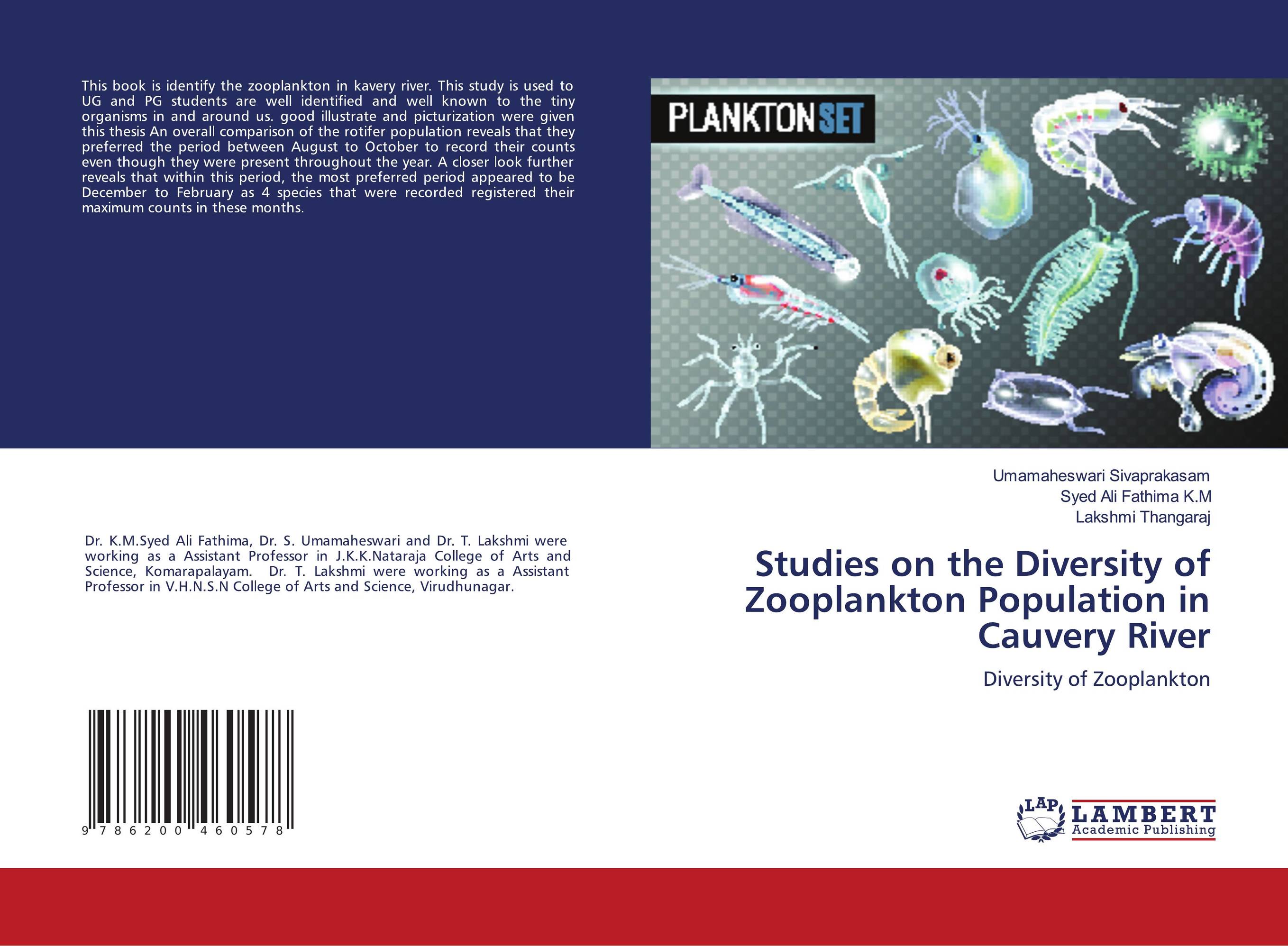 Studies on the Diversity of Zooplankton Population in Cauvery River. Diversity of Zooplankton.