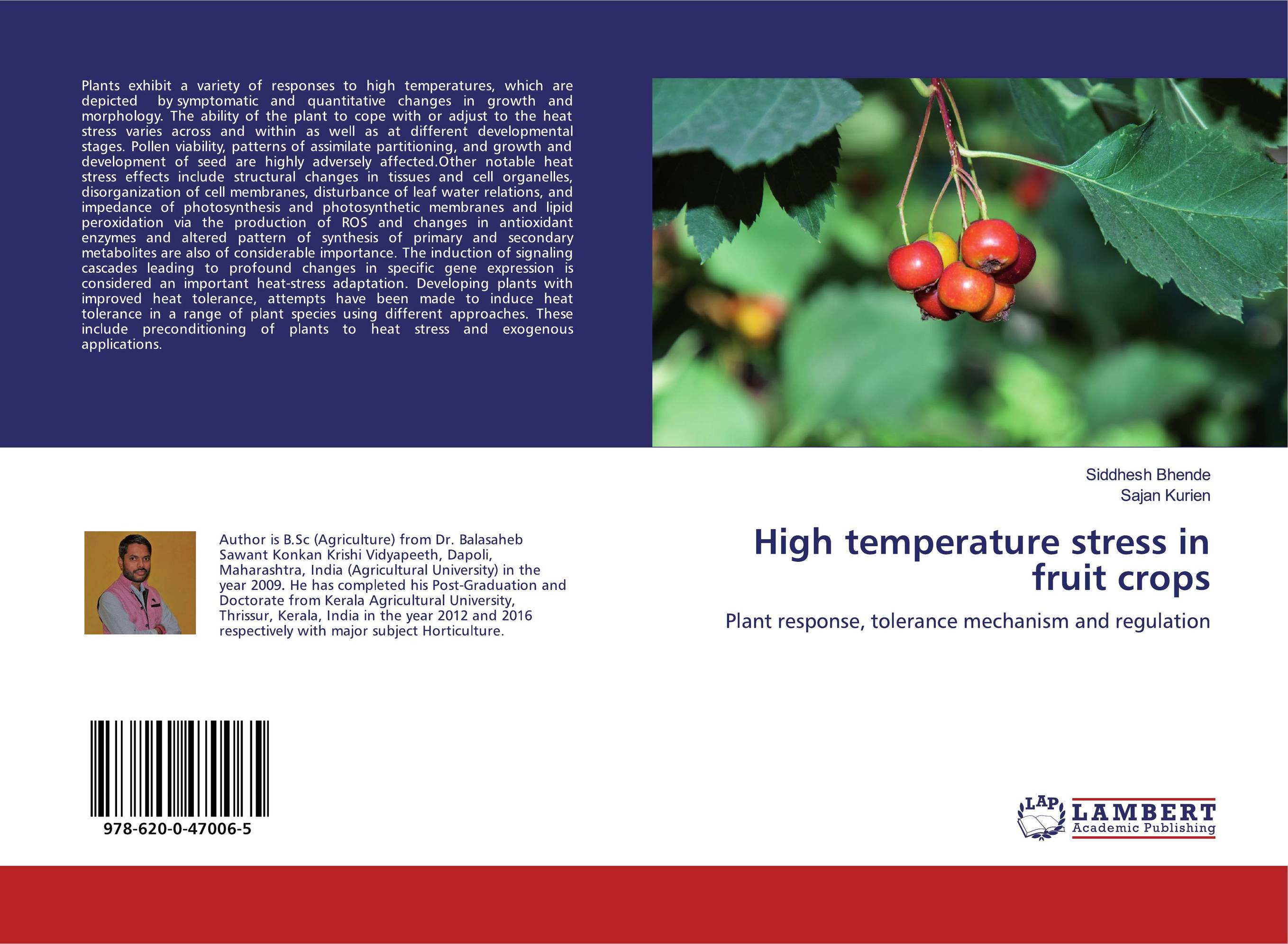 High temperature stress in fruit crops. Plant response, tolerance mechanism and regulation.