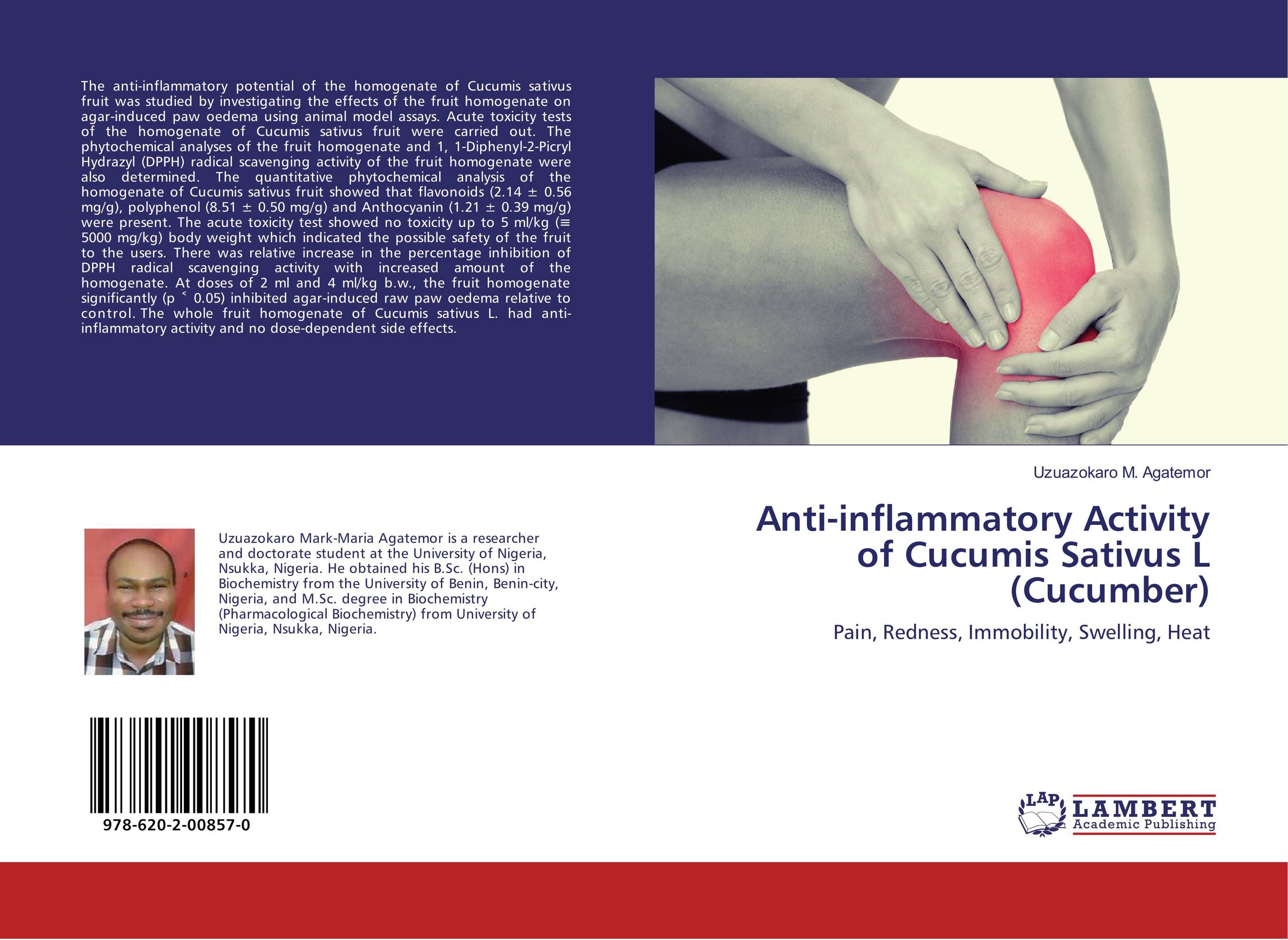 Anti-inflammatory Activity of Cucumis Sativus L (Cucumber). Pain, Redness, Immobility, Swelling, Heat.