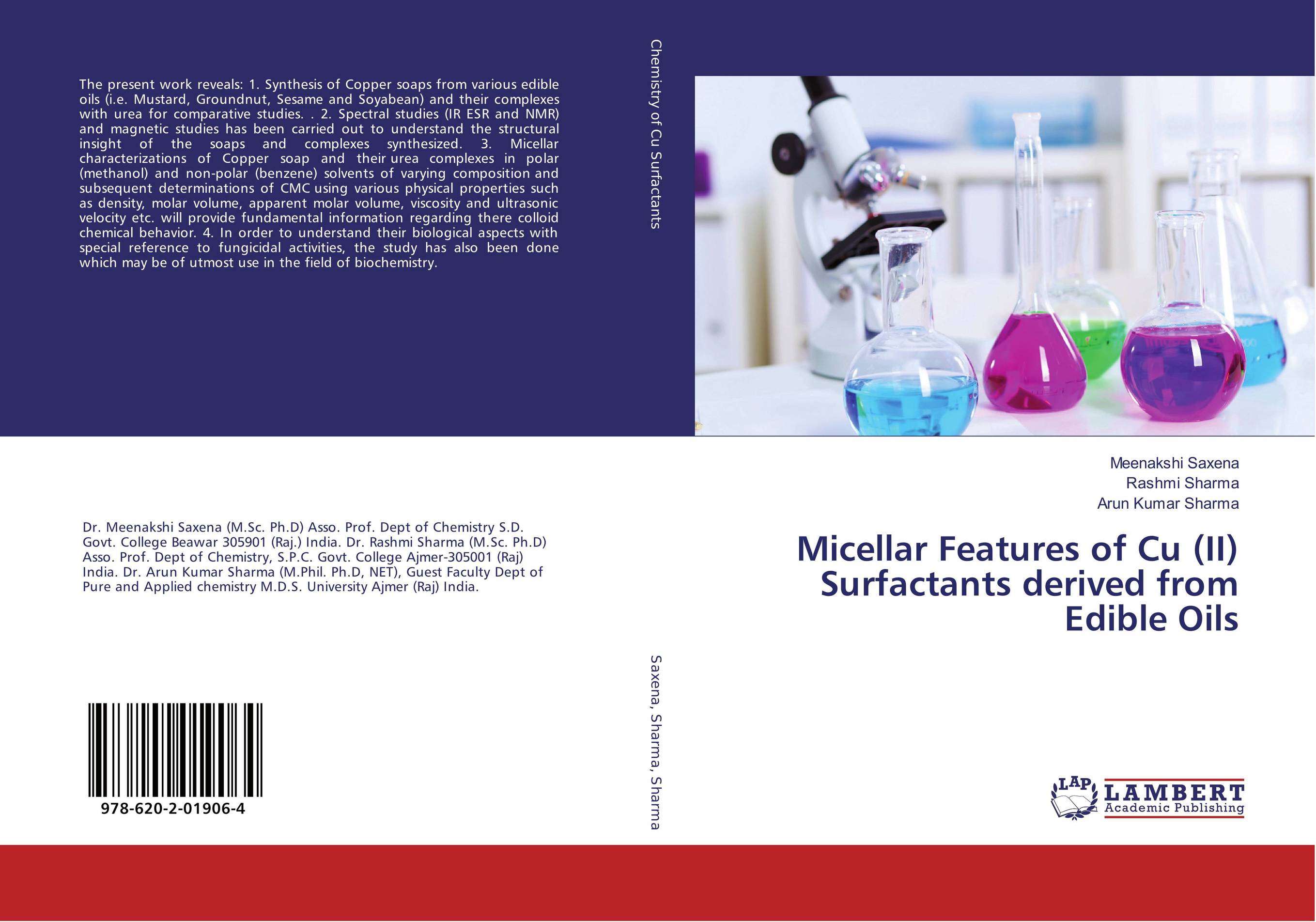 Micellar Features of Cu (II) Surfactants derived from Edible Oils..