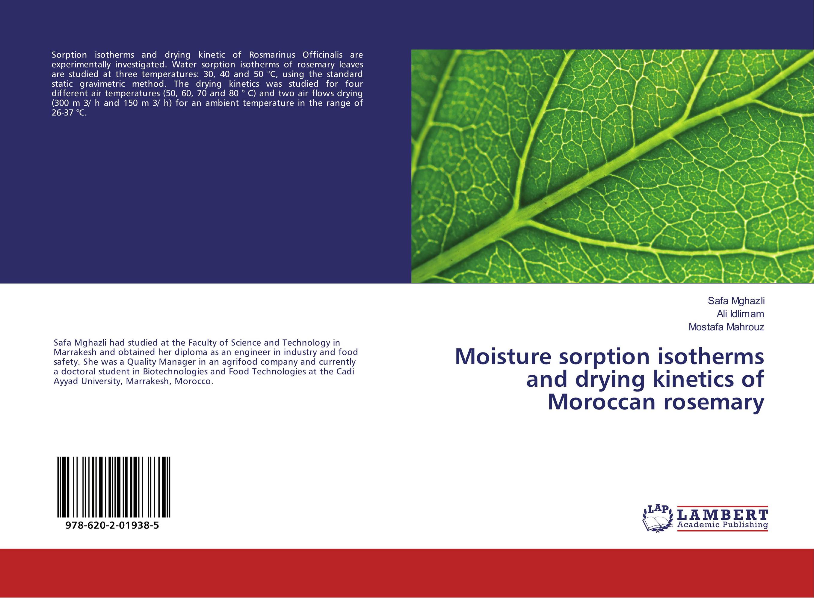 Moisture sorption isotherms and drying kinetics of Moroccan rosemary..