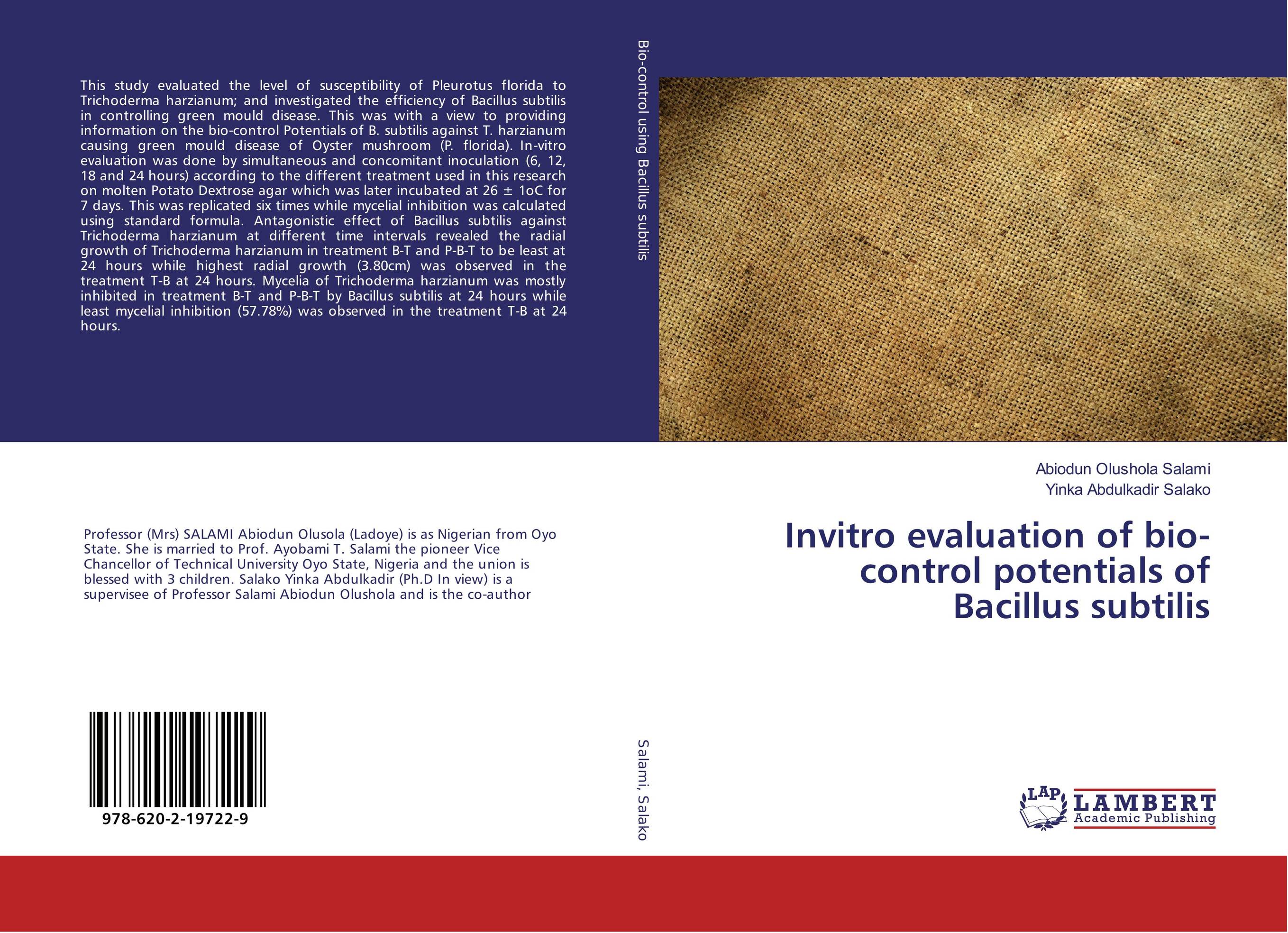 Invitro evaluation of bio-control potentials of Bacillus subtilis..
